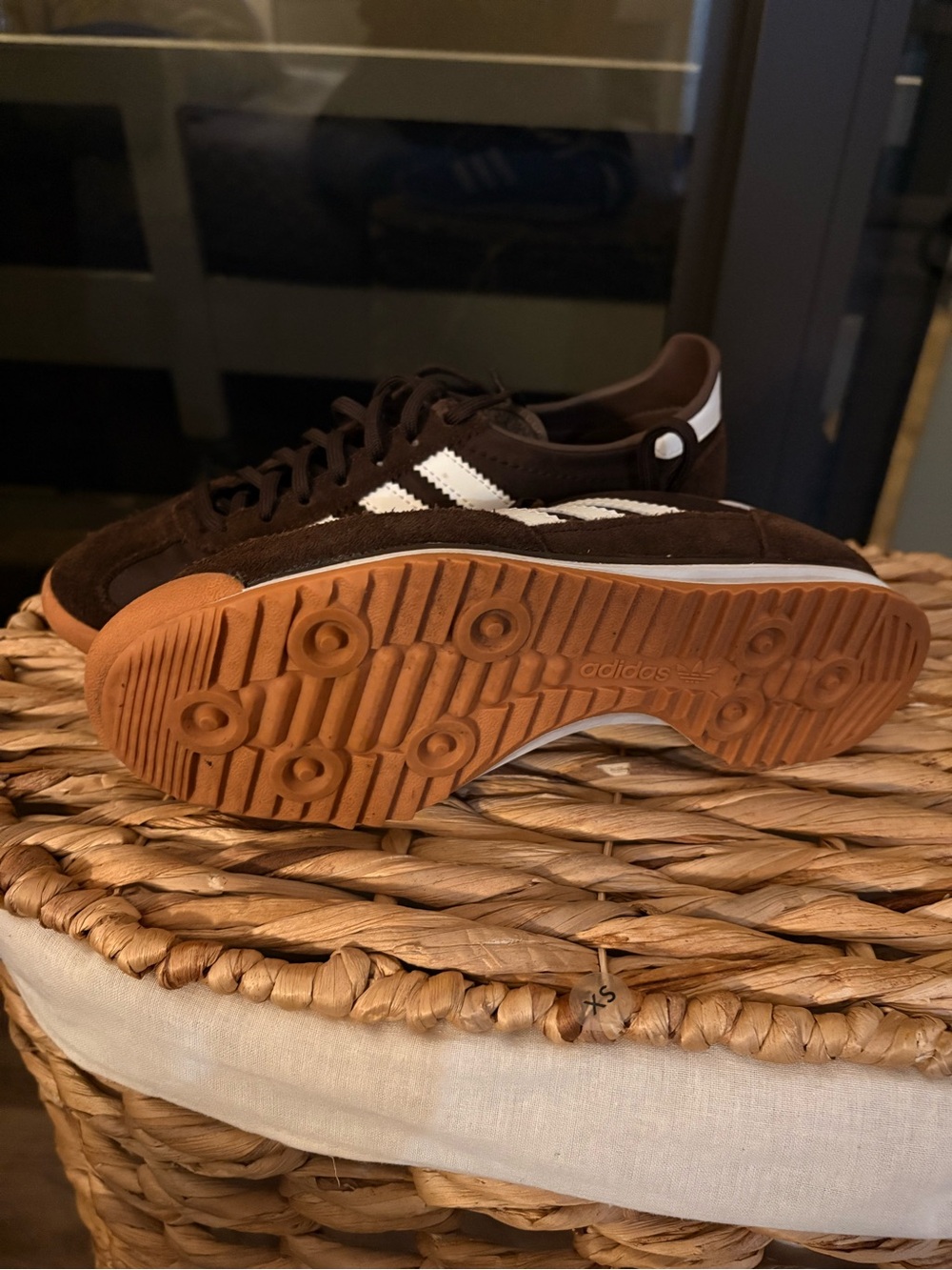 adidas Men’s Brown Sneakers with White Stripes - Picture 3 of 3